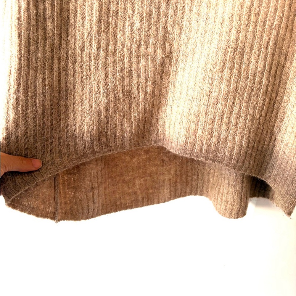 Women's Ribbed Tan Sweater - Picture 4 of 5